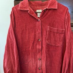 Vintage Red Corduroy Button Down Shirt